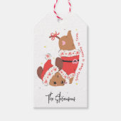Grappige Kerstman Dachshund Kerst Cadeaulabel (Voorkant)