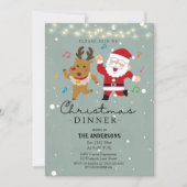 Grappige Kerstman Dancing Christmas Dinner Kaart (Voorkant)