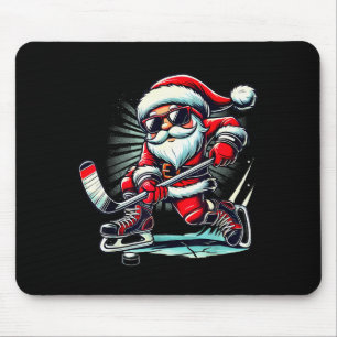 Grappige Kerstman die ijshockey speelt Geliefde jo Muismat