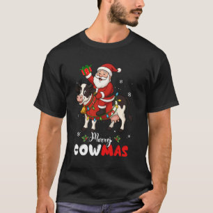 Grappige Kerstman die op een Koe rijdt Cadeaus voo T-shirt