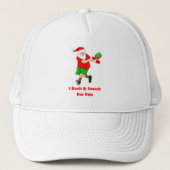Grappige Kerstman die Pickleball speelt Ik sprint Trucker Pet (Voorkant)