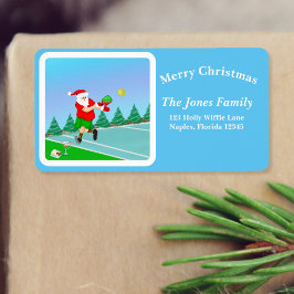 Grappige Kerstman die Pickleball speelt Merry Voll Etiket