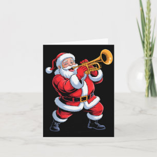 Grappige Kerstman die Trompet Speelt Vakantie Kers Kaart