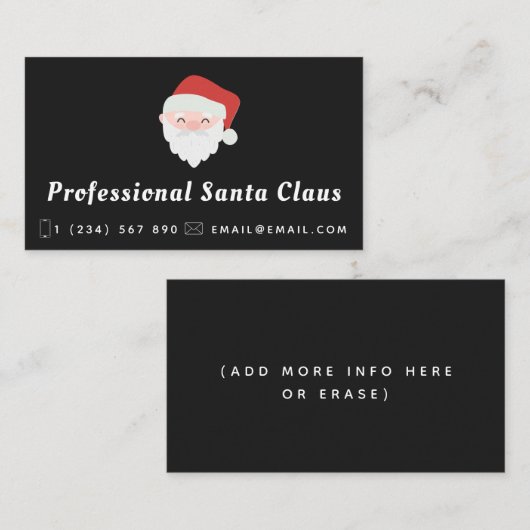 Grappige kerstman diensten kerstthema feestelijk visitekaartje (Voorkant / Achterkant)