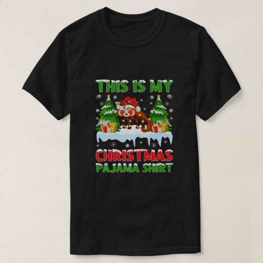 Grappige Kerstman Dit Is Mijn Rode Panda Kerstmis T-shirt (Design voorkant)