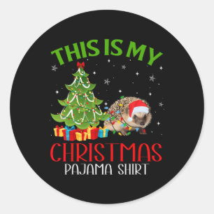 Grappige kerstman Dit is mijn stekelvarken kerstka Ronde Sticker
