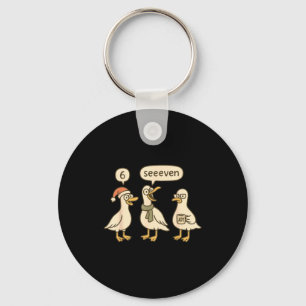 Grappige Kerstman Domme Gans 6 7 Kerst Ganzen Zes  Sleutelhanger