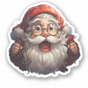 Grappige kerstman dragen bril koele kerstman sticker