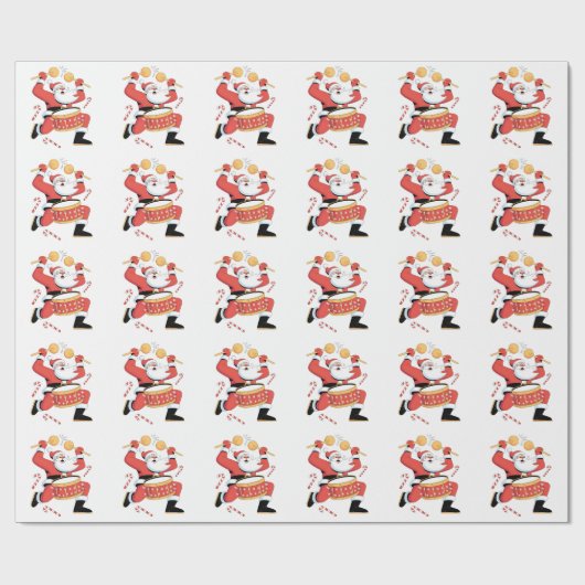 Grappige Kerstman Drummer Lelijke Kerstmis Kerst D Cadeaupapier (Vlak)