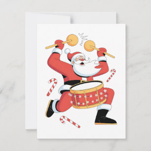 Grappige Kerstman Drummer Lelijke Kerstmis Kerst D Feestdagenkaart