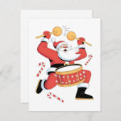 Grappige Kerstman Drummer Lelijke Kerstmis Kerst D Feestdagenkaart (Voorkant / Achterkant)