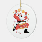 Grappige Kerstman Drummer Lelijke Kerstmis Kerst D Keramisch Ornament (Links)