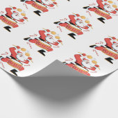 Grappige Kerstman Drummer Ugly Christmas Drumming Cadeaupapier (Hoek)