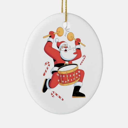 Grappige Kerstman Drummer Ugly Christmas Drumming Keramisch Ornament (Rechts)