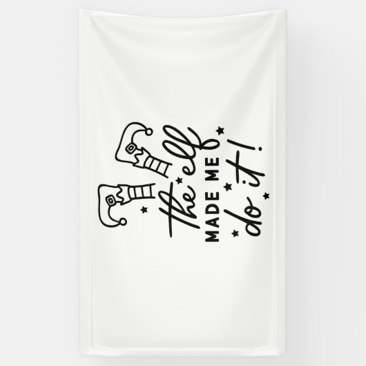 Grappige Kerstman Elf heeft me ertoe aangezet Leuk Spandoek (Verticaal)