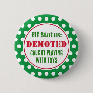 Grappige Kerstman Elf Knop Ronde Button 5,7 Cm