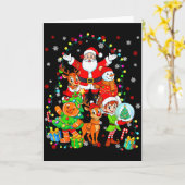 Grappige Kerstman Elf Sneeuwman Rendier Peperkoek  Kaart (Gele Bloem)