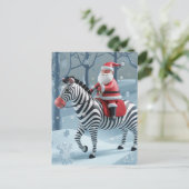Grappige kerstman en een Zebra Briefkaart (Staand voorkant)