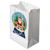 Grappige Kerstman en elfen 'Wie scheet?' Medium Cadeauzakje (Voorkant Gekanteld)