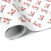 Grappige Kerstman en rendier Cartoon Baby Cadeaupapier (Rol Hoek)