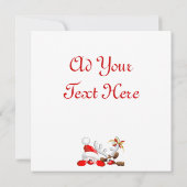 Grappige Kerstman en Rendier Cartoon Kaart (Achterkant)