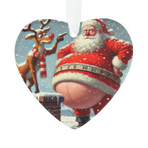 Grappige Kerstman en Rendier Kerstmis