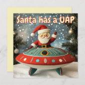 Grappige Kerstman en UFO Kerst Kaart (Voorkant / Achterkant)