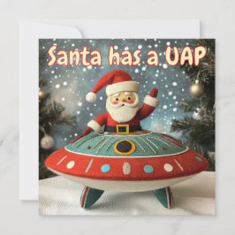 Grappige Kerstman en UFO Kerst Kaart