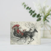 Grappige Kerstman en zijn rendier Feestdagenkaart (Staand voorkant)