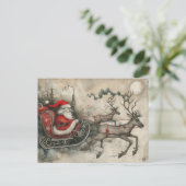 Grappige Kerstman en zijn rendier Feestdagenkaart (Staand voorkant)