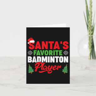 Grappige Kerstman Favoriete Badminton Speler Kerst Kaart
