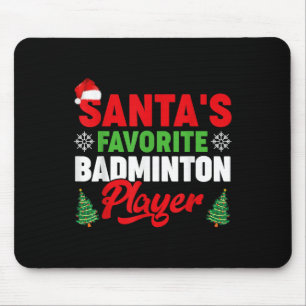 Grappige Kerstman Favoriete Badminton Speler Kerst Muismat