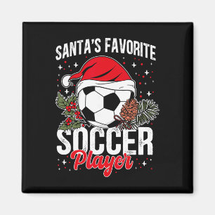 Grappige Kerstman Favoriete Voetbalspeler Kerst Vo Magneet