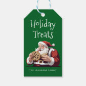 Grappige Kerstman Feestelijke Cookie Vakantie Cadeaulabel (Voorkant)