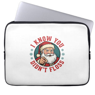 Grappige Kerstman Floste Niet Kersttandarts Laptop Sleeve