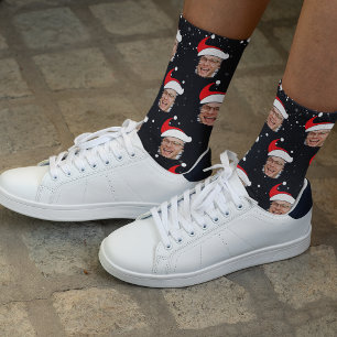 Grappige Kerstman Foto Kerst Soks Sokken