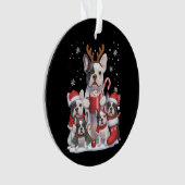 Grappige Kerstman Franse Bulldog Honden Kerstmis Ornament (voorkant)