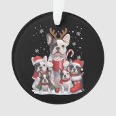 Grappige Kerstman Franse Bulldog Honden Kerstmis Ornament (voorkant)