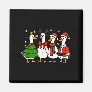 Grappige Kerstman Gans Gekke Vrolijk Goosemas X Magneet
