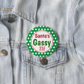 Grappige Kerstman Gas Elf Kerst Knop Speld Ronde Button 7,6 Cm (In situ)