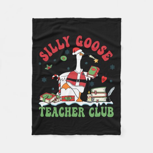 Grappige Kerstman Gekke Gans Teacher Club Ani Fleece Deken (Voorkant)