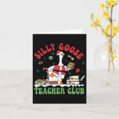 Grappige Kerstman Gekke Gans Teacher Club Ani Kaart (Gele Bloem)
