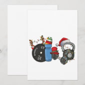Grappige Kerstman Gewichtheffen Hantelexercities G Feestdagenkaart (Voorkant / Achterkant)