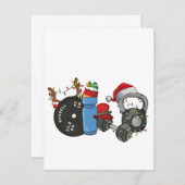 Grappige Kerstman Gewichtheffen Hantelexercities G Notitiekaartje (Voorkant / Achterkant)