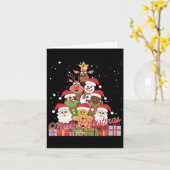 Grappige Kerstman Gingerbread Sneeuwman Rendier Ch Kaart (Gele Bloem)