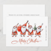 Grappige Kerstman Gnomes Kerstmis Feestdagenkaart (Voorkant / Achterkant)