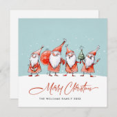 Grappige Kerstman Gnomes Kerstmis Feestdagenkaart (Voorkant / Achterkant)