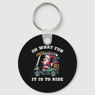 Grappige Kerstman Golfer Santa Wat Is Het Een Fees Sleutelhanger