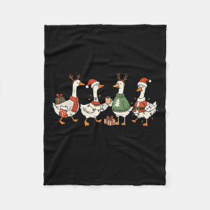 Grappige Kerstman Goose Sneeuwman gewoon een kerst Fleece Deken