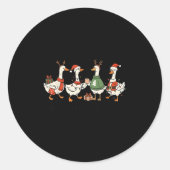 Grappige Kerstman Goose Sneeuwman gewoon een kerst Ronde Sticker (Voorkant)